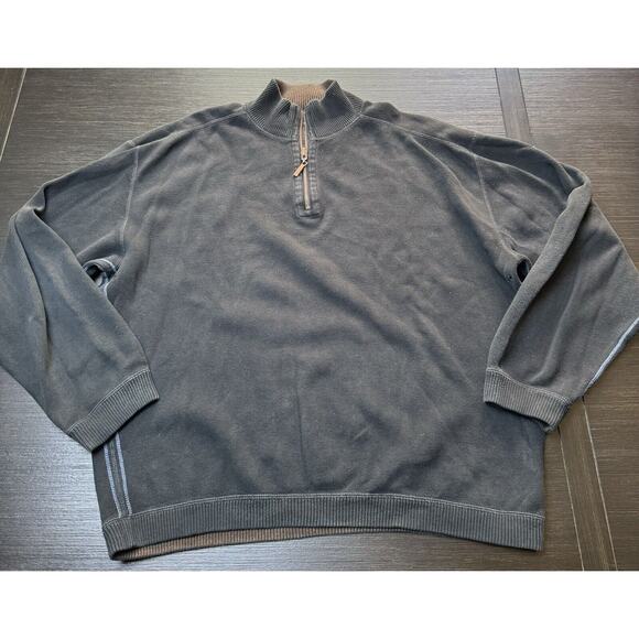 Tommy Bahama Other - Tommy Bahama Men’s Reversible 1/4 Zip Sweater Size L Black/Brown